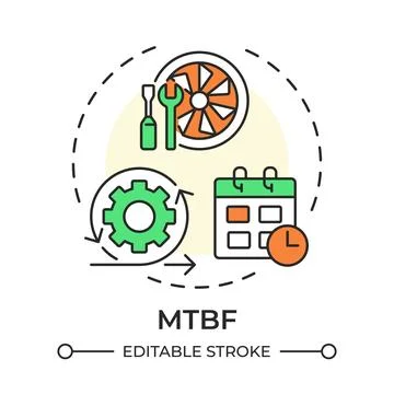 MTBF multi color concept icon Stock Illustration