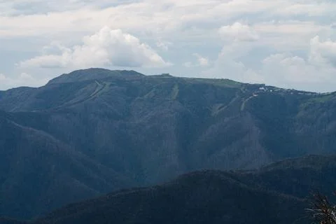 Mt.Buller at the Bluff when it is getting dark. Stock Photos