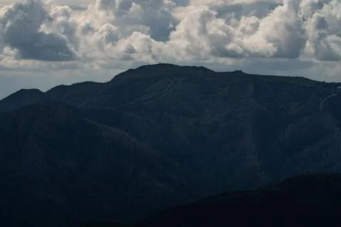 Mt.Buller view of Bluff when it is getting dark. Stock Photos