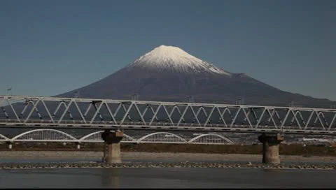 Mt.Fuji and bullet train Stock Footage 10101078
