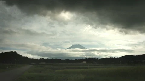 Mt.Fuji cloudy sky wide angle, color graded 4K (3840x2160) Stock-Footage 41660927