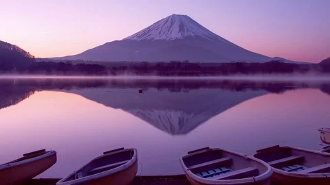 Mt.Fuji Morning dusk Stock Footage