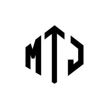 MTJ letter logo design with polygon shape. MTJ polygon and cube shape logo .. Stock Illustration