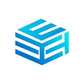MTK, HTM, HTE, ETH, TKE, KTE initial geometric cubic shape letter logo and .. Stock Illustration