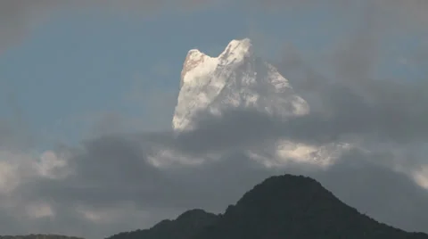Mt.Machhapuchhre, also named fishtail, Pokhara, Nepal Stock Footage 33531610
