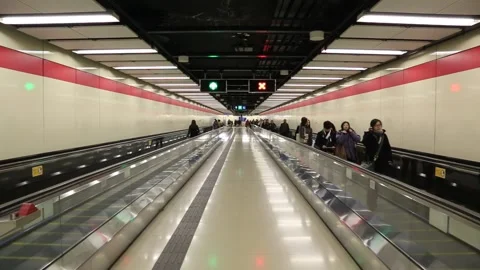 MTR underpass in Kowloon Stock Footage 203669235