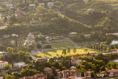 Mtskheta, Georgia. The Ancient World Heritage, Georgian Orthodox Jvari Mona.. Stock Photos