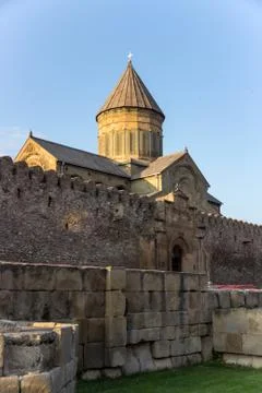 Mtskheta, Georgia. The Ancient World Heritage, Georgian Orthodox Jvari Mona.. Stock Photos