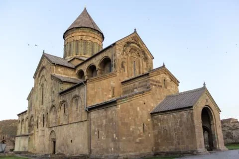 Mtskheta, Georgia. The Ancient World Heritage, Georgian Orthodox Jvari Mona.. Stock Photos