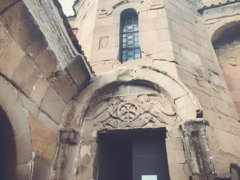 MTSKHETA, GEORGIA - APRIL 09, 2018: Close up view of  the sixth century Georg Stock Photos