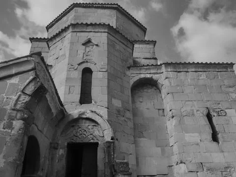 MTSKHETA, GEORGIA - APRIL 09, 2018: Close up view of  the sixth century Georg 库存照片