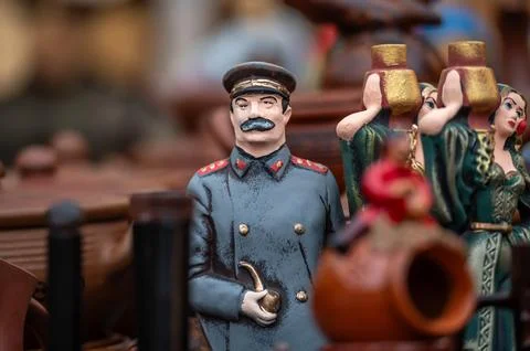 Mtskheta, Georgia - October 10, 2023: Traditional handmade figurines and vari Stock Photos