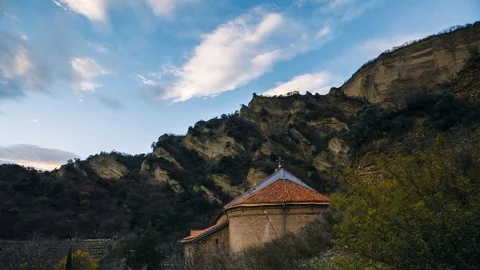 Mtskheta, Georgia. The View From Shiomgvime Or Shio-mgvime Monastery To The Stock Footage 105129018