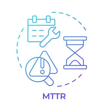 MTTR blue gradient concept icon Illustrazione stock