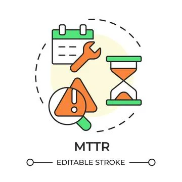 MTTR multi color concept icon Illustrazione stock