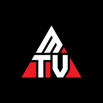 MTV triangle letter logo design with triangle shape. MTV triangle logo desi.. Stock Illustration