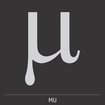 Mu greek letter icon Stock Illustration