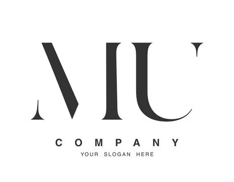 MU logo design. Initial letter m and u serif font style. Creative classic c.. Stock Illustration