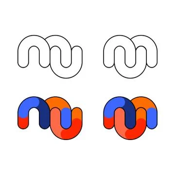 MU logo, monogram, vector Illustration