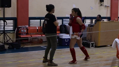 Muay Thai fighter warm up Stock Footage 118599642