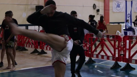 Muay Thai fighter warm up Stock Footage 118600121