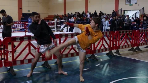 Muay Thai fighters Stock Footage 118580578