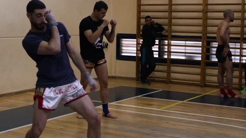 Muay Thai fighters warm up Stock Footage 118583012