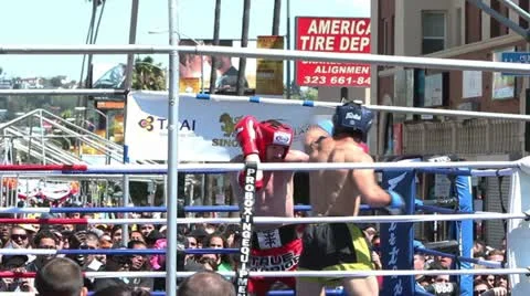 Muay Thai Knock Down and Knock Out Stock Footage 10866102