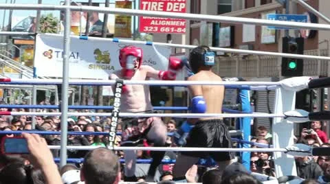 Muay Thai Match Medium Elbows Stock Footage 11019859