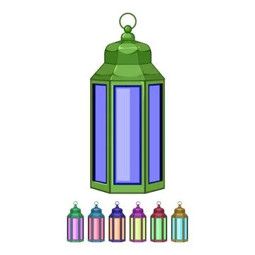 Mubarak arabic lantern cartoon vector graphic Stock Illustration