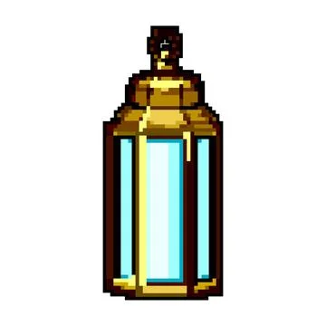 Mubarak arabic lantern game pixel art vector illustration イラスト素材