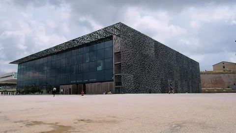 MuCEM Musee des civilizations de l'Europe et de la Mediterranee. Stock Footage 98777595