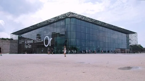 MuCEM Musee des civilizations de l'Europe et de la Mediterranee. Stock Footage 98778372