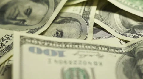 Much  100 dollars  closeup. Rotation Stock Footage 44985229