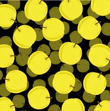 Much apples on black Stock Illustration