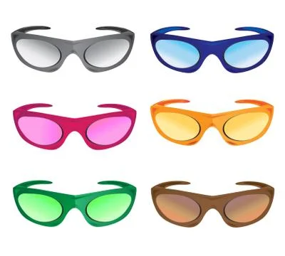 Much colors sunglasses Stock Illustration