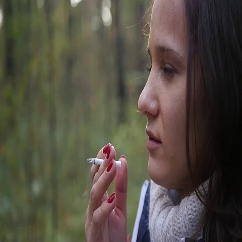 Much coughing from cigarette Stock Footage 69500188