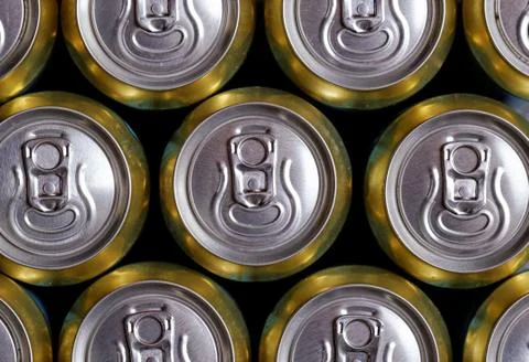Much of drinking cans Stock Photos