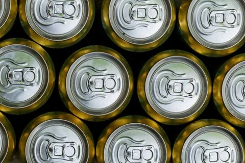 Much of drinking cans Stock Photos