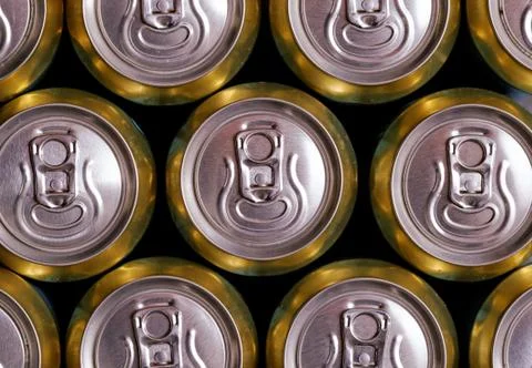 Much of drinking cans Stock Photos