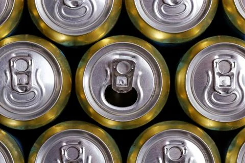 Much of drinking cans Stock Photos