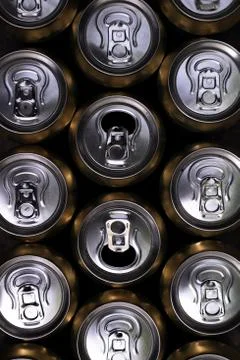 Much of drinking cans Stock Photos