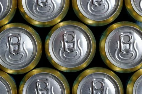 Much of drinking cans Stock Photos