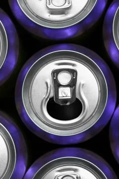 Much of drinking cans Stock Photos