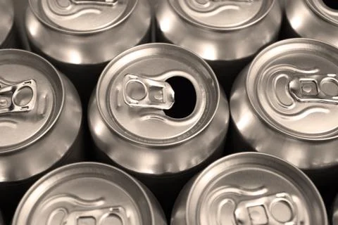 Much of drinking cans Stock Photos