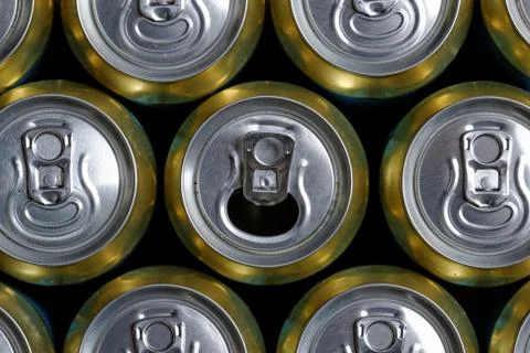 Much of drinking cans Stock Photos