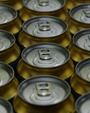 Much of drinking cans Stock Photos
