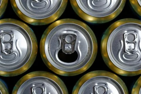 Much of drinking cans Stock Photos