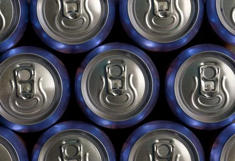 Much of drinking cans Stock Photos