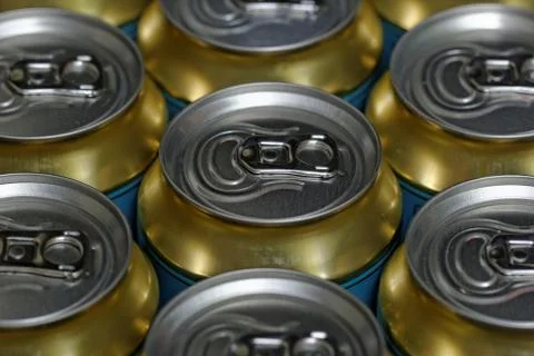 Much of drinking cans Stock Photos